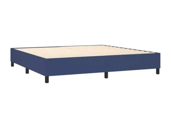 Sommier tapissier et matelas et LED Bleu 200x200 cm Tissu
