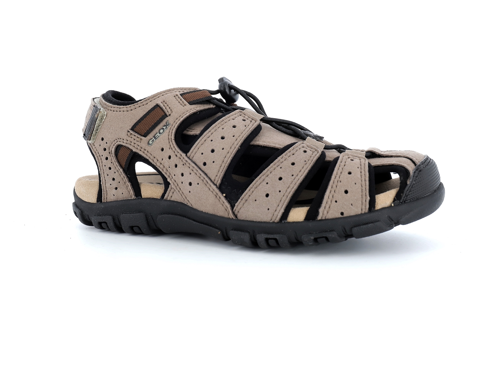 Geox-U SANDAL STRADA-U6224B Matières combinées Taupe