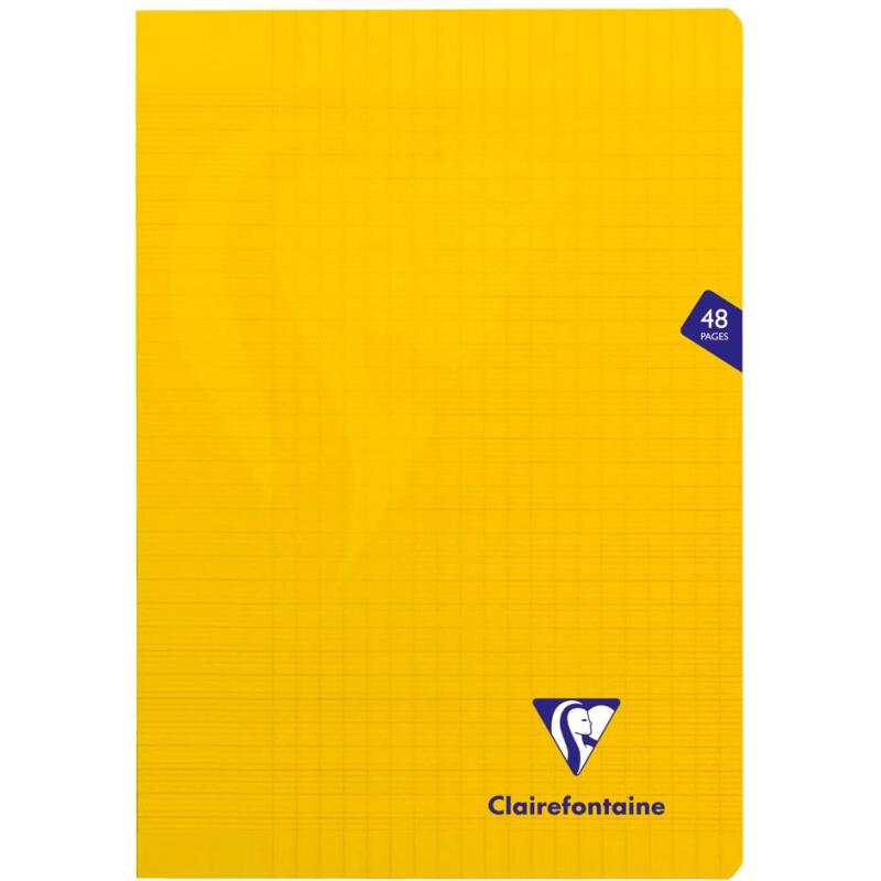 Cahier piqué Mimesys A4 48 pages grands carreaux couverture polypropylène Couleur aléatoire - Assortis