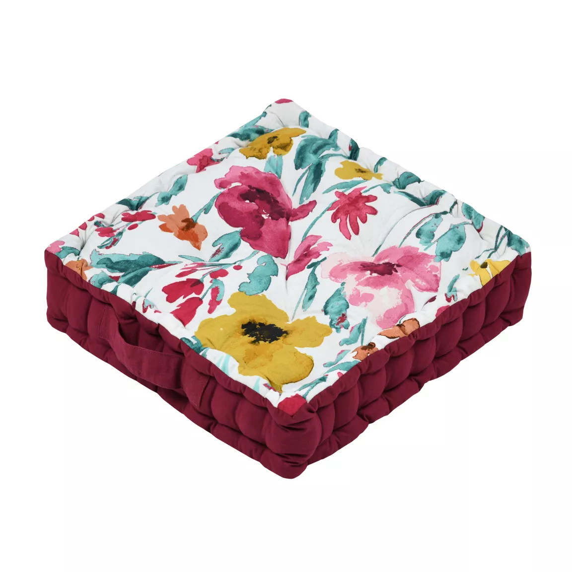 Coussin de sol carré coton (45 x 45 x 10 cm) Lucya Multicolore