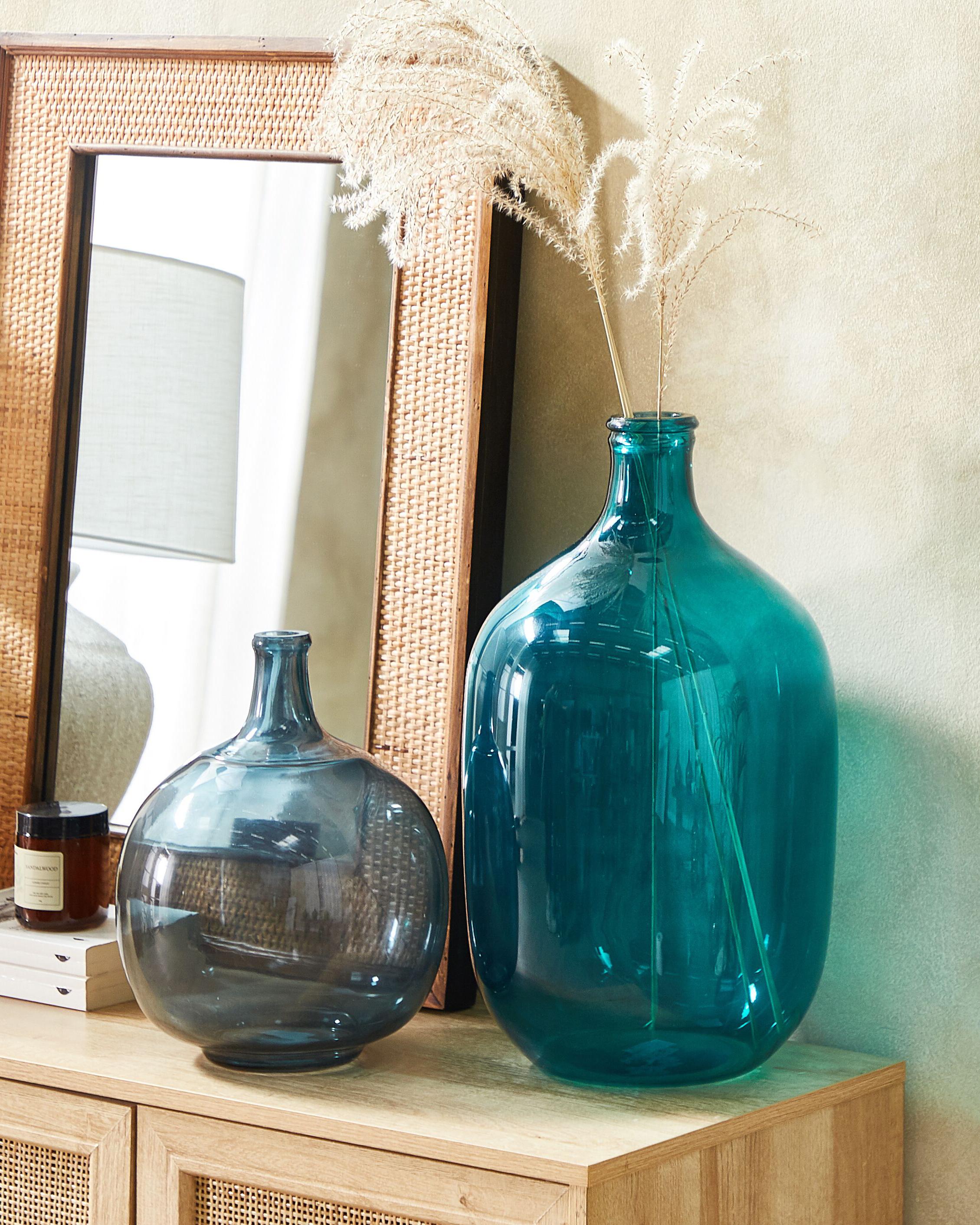 Decoratieve vaas SAMOSA Glas 48 cm Turquoise