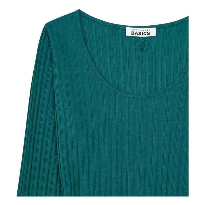 SMALLABLE BASICS Top Femme Cotelé Coton Bio | Vert sapin