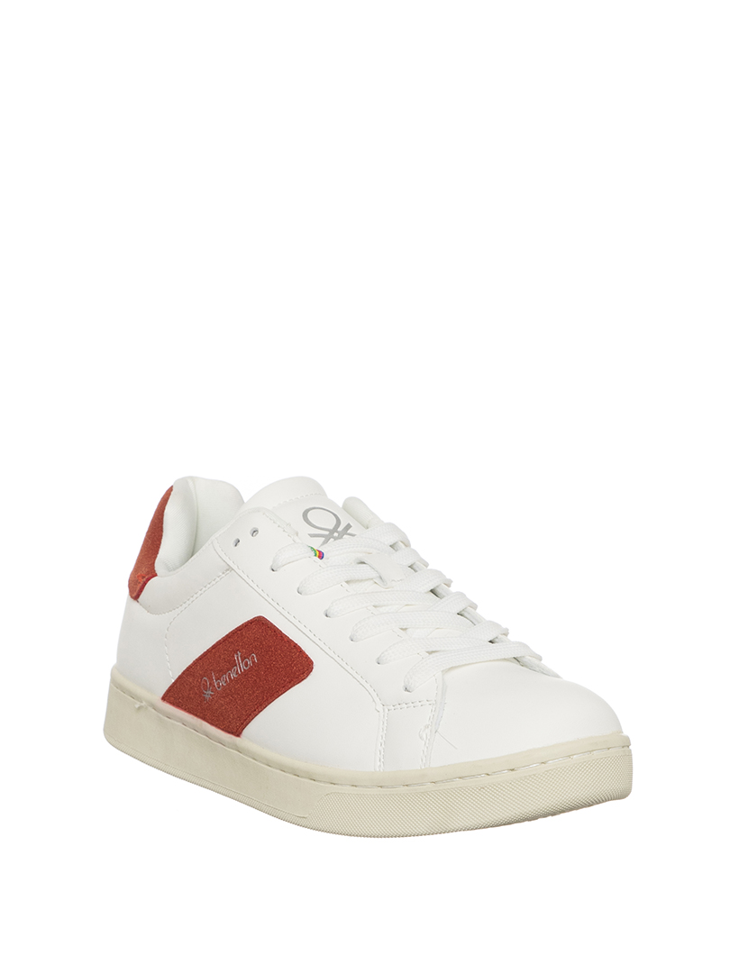 White and Red Ladies' Sneakers
