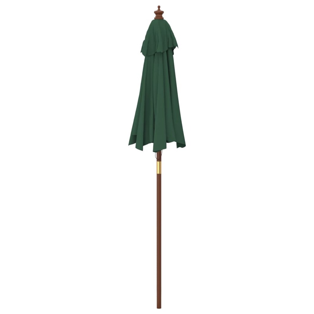 Parasol de jardin avec mât en bois 196 x 231 cm vert