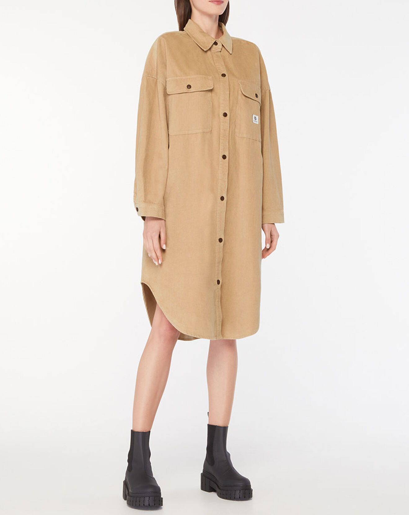 Element Veste surchemise en Velours milleraies Manitoba Cord beige foncé