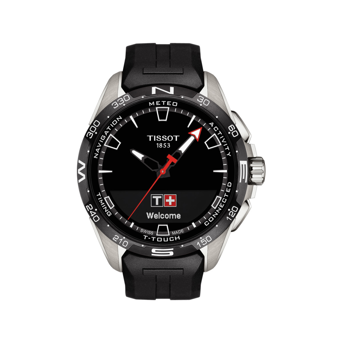 Montre Tissot homme titane bracelet caoutchouc noir
