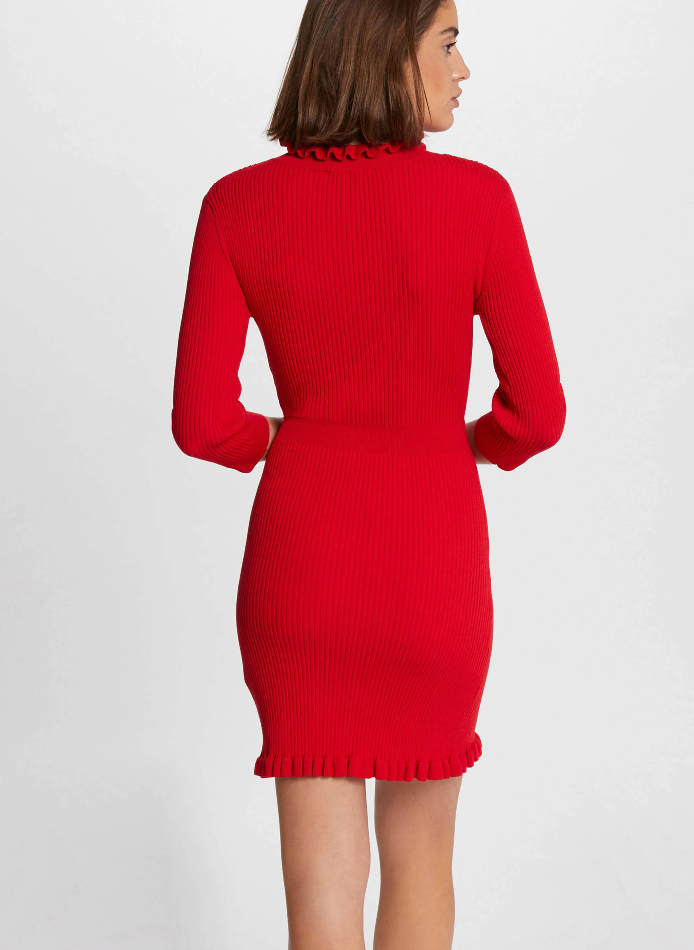 RMISS - Robe pull ajustée à col montant | Rouge