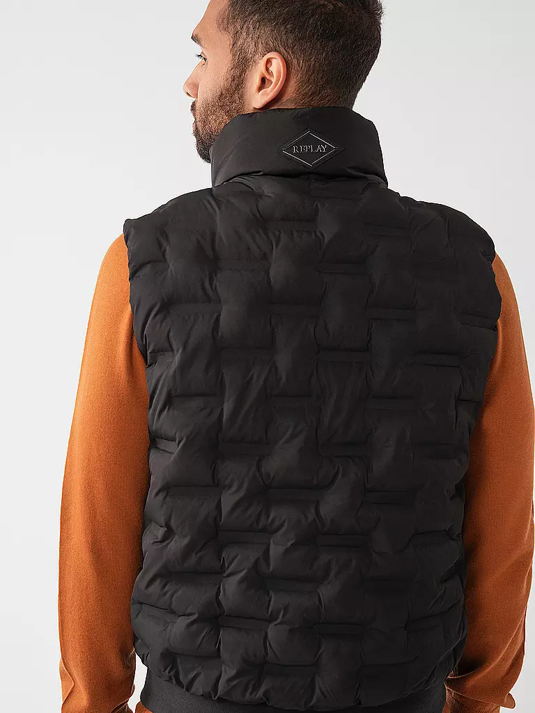 REPLAY Steppgilet  schwarz