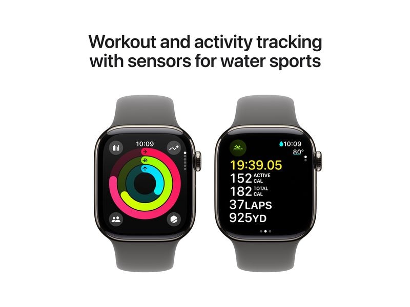 Apple Watch Series 10 42 mm LTE Titanium Stone Grey Sport M Eine glatte Zehn