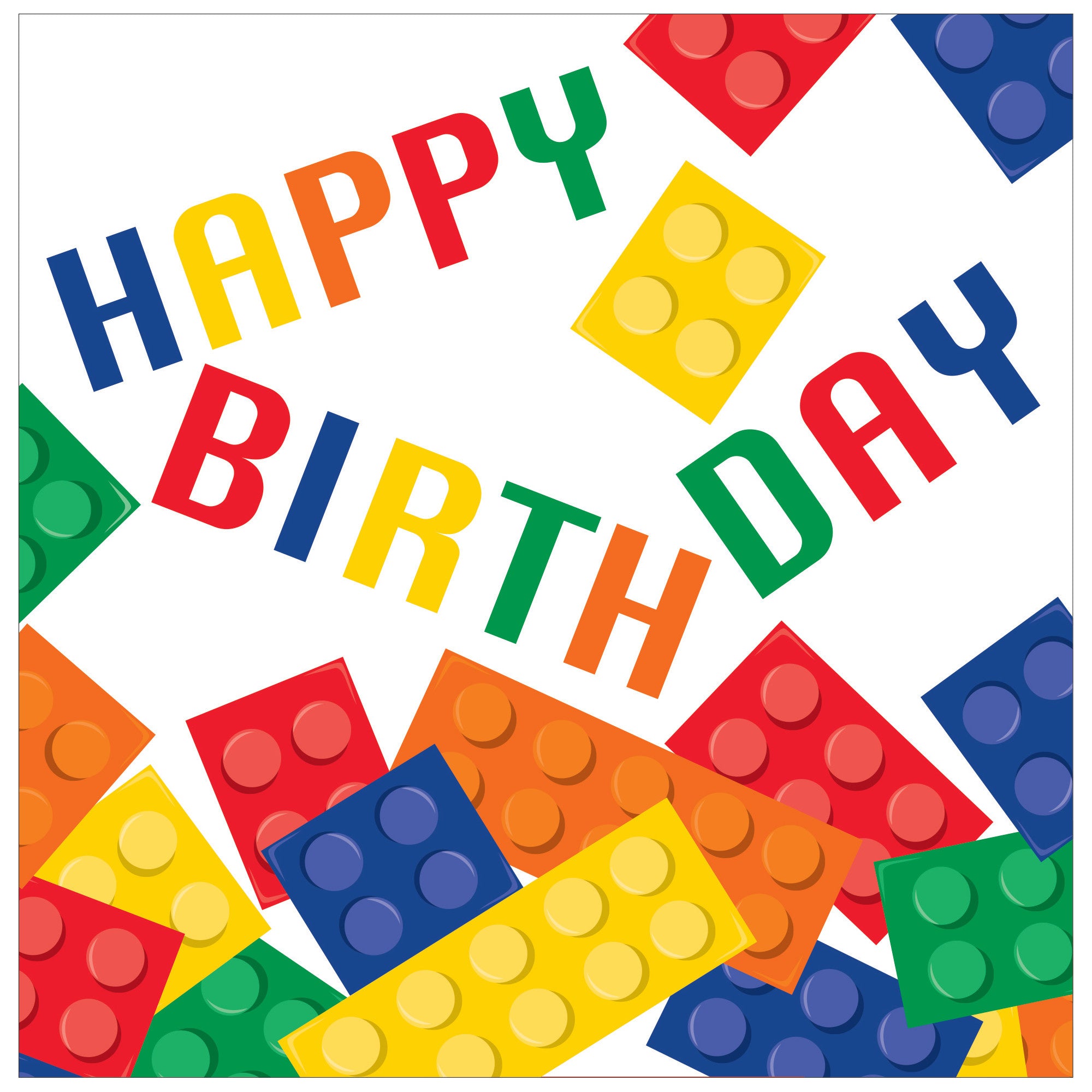 Lego Servetten Happy Birthday 33cm 16st