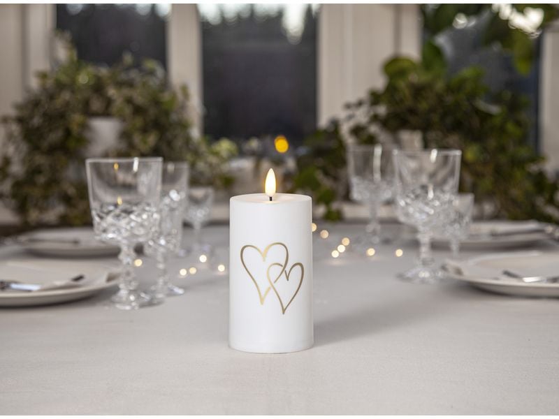 Star Trading LED Grabkerze Kerze Heart Warmweiss, 1 LED LED Memorial