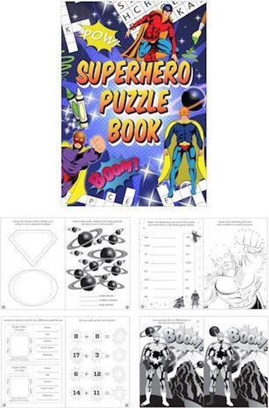 48 Stuks | Puzzelboeken - Model: Super Hero (Uitdeelcadeautjes)