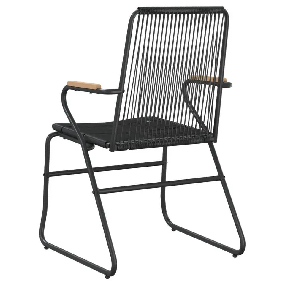 vidaXL - Tuinstoelen - Zwart - PVC - 2 stuks - 58x59x85,5 cm