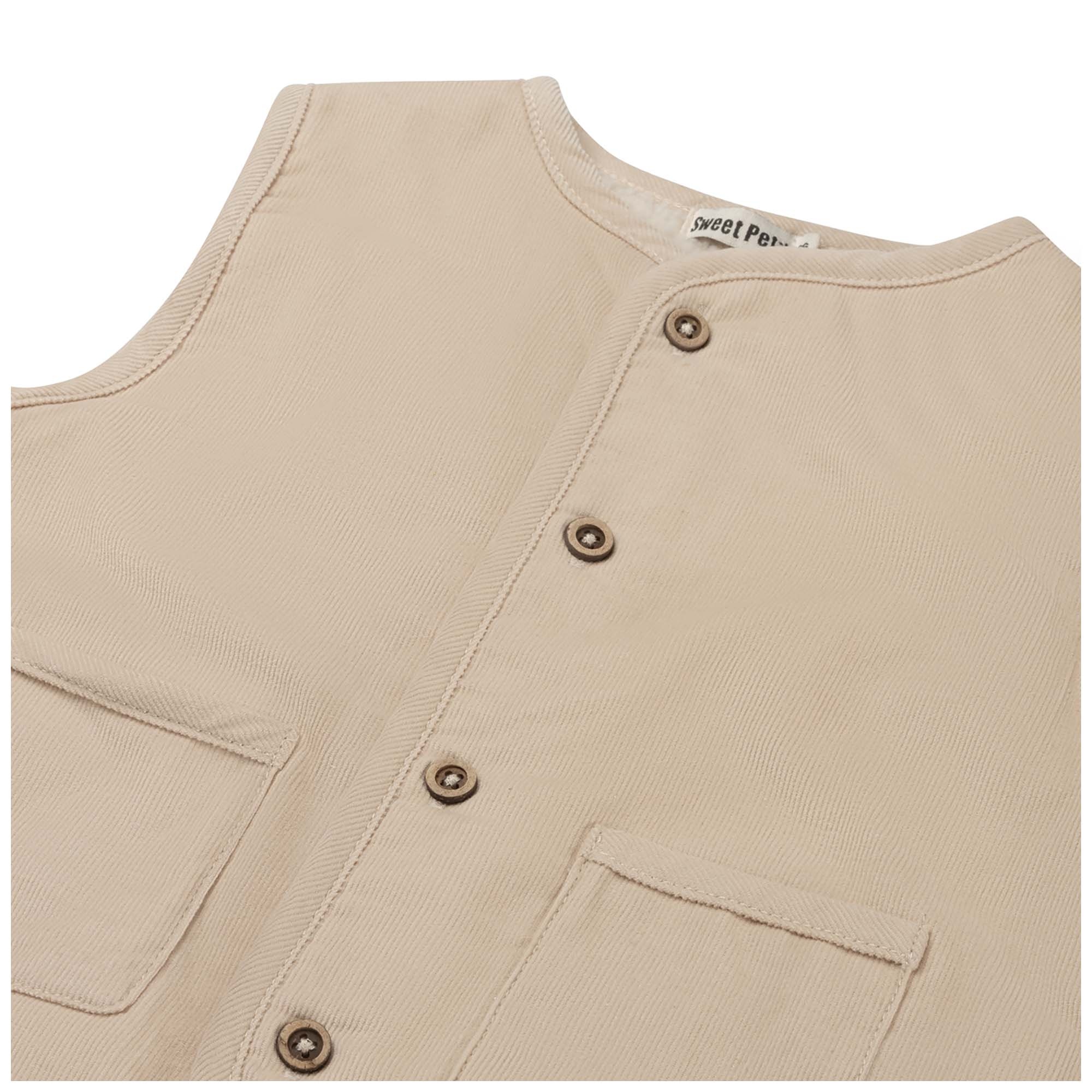 Sweet Petit peuter gilet Bruno mouwloos effen beige