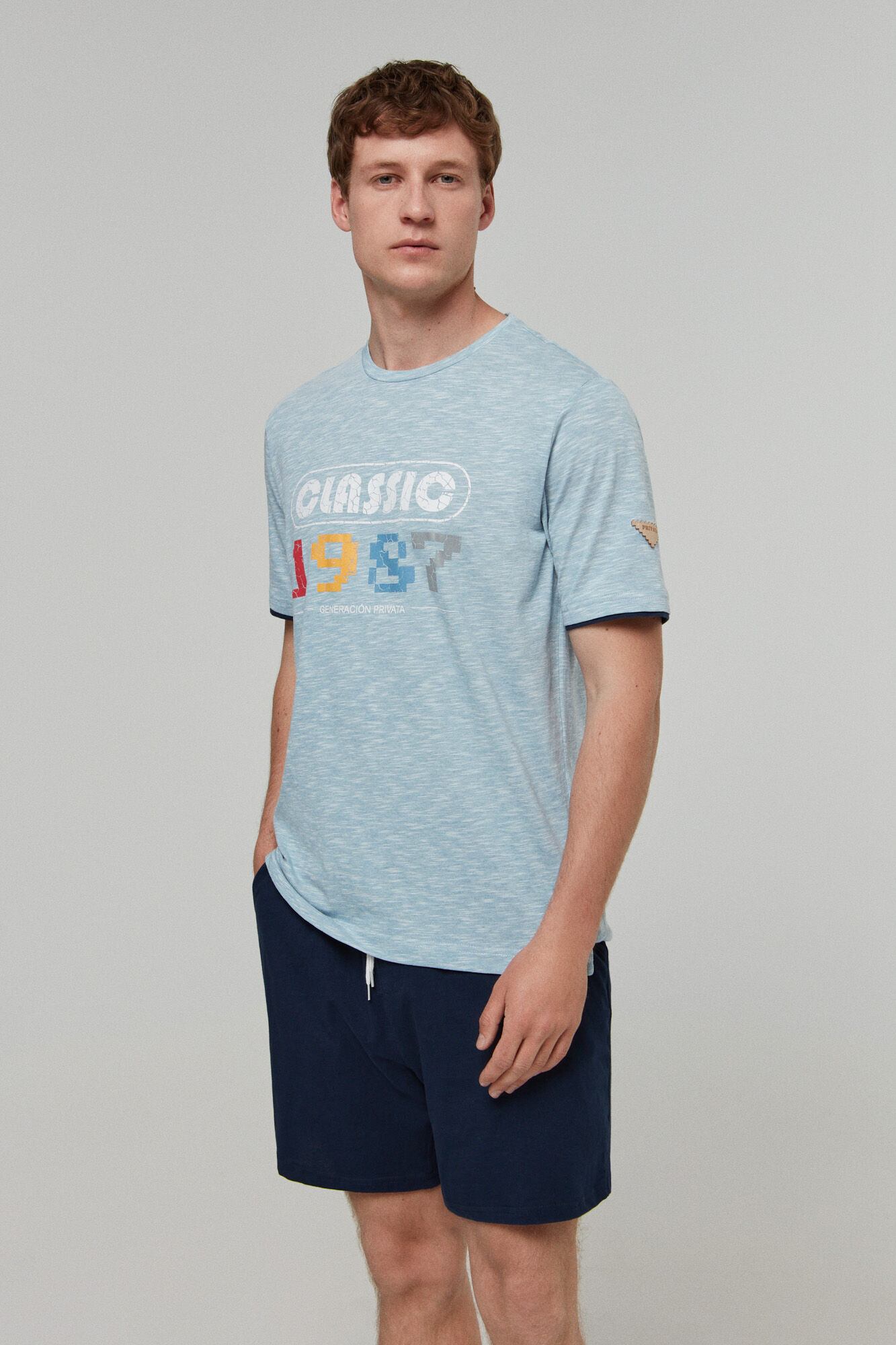 Pijama punto microlistado classic 1987 - Gris