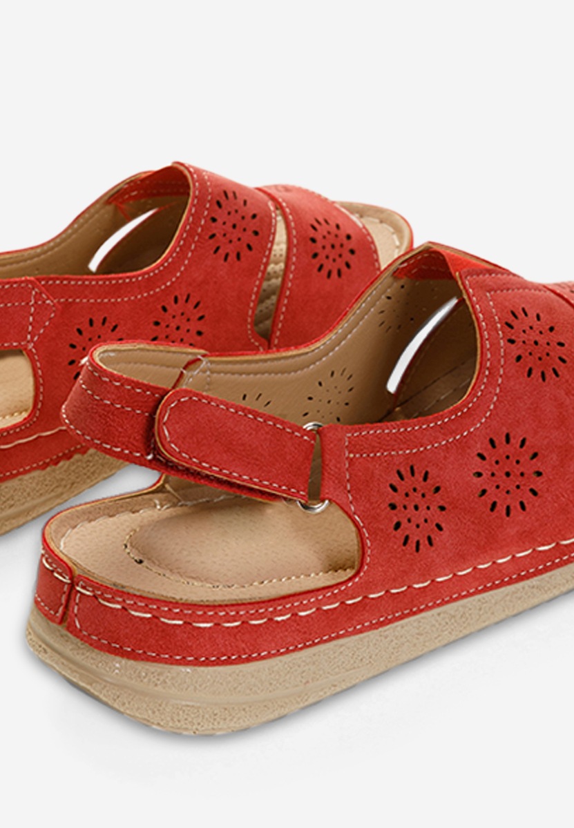 Sandales sans talon rouges Lisandra