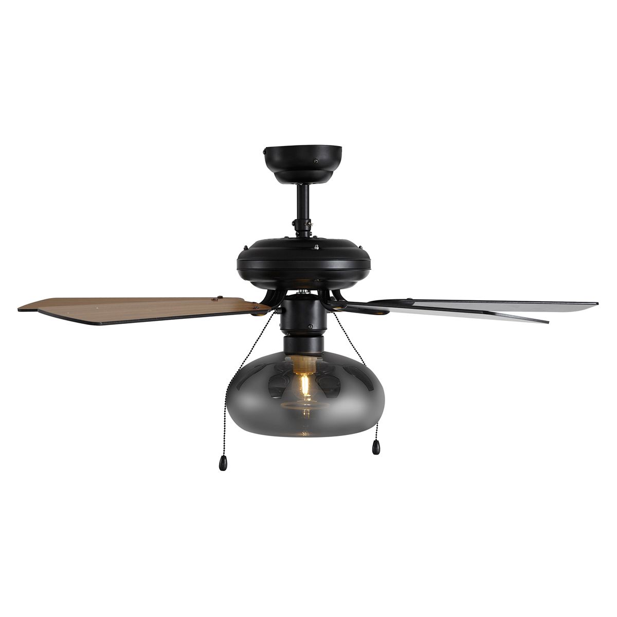 Plafondventilator zwart 107.5cm met trekschakelaar - Mistral Busa