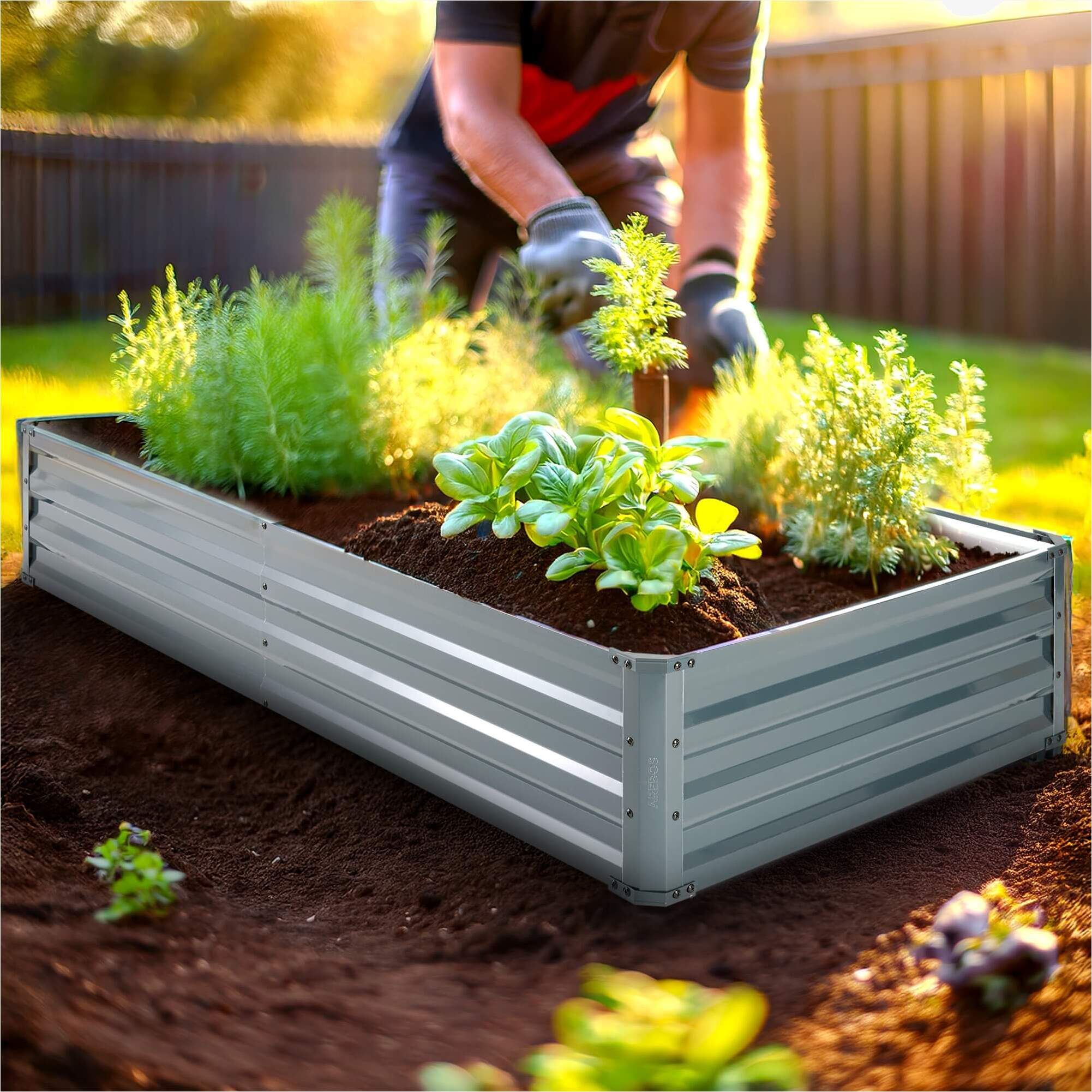 2x Metall Hochbeet 180 x 90 x 30 cm