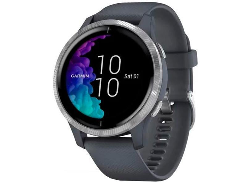 GARMIN Sportuhr Venu 2 Blaugrau/Silber GPS Fitness Smartwatch mit 1.3“ AMOLED Touchdisplay