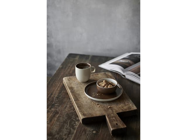 Studio Round Skål Matte bark/Matte white