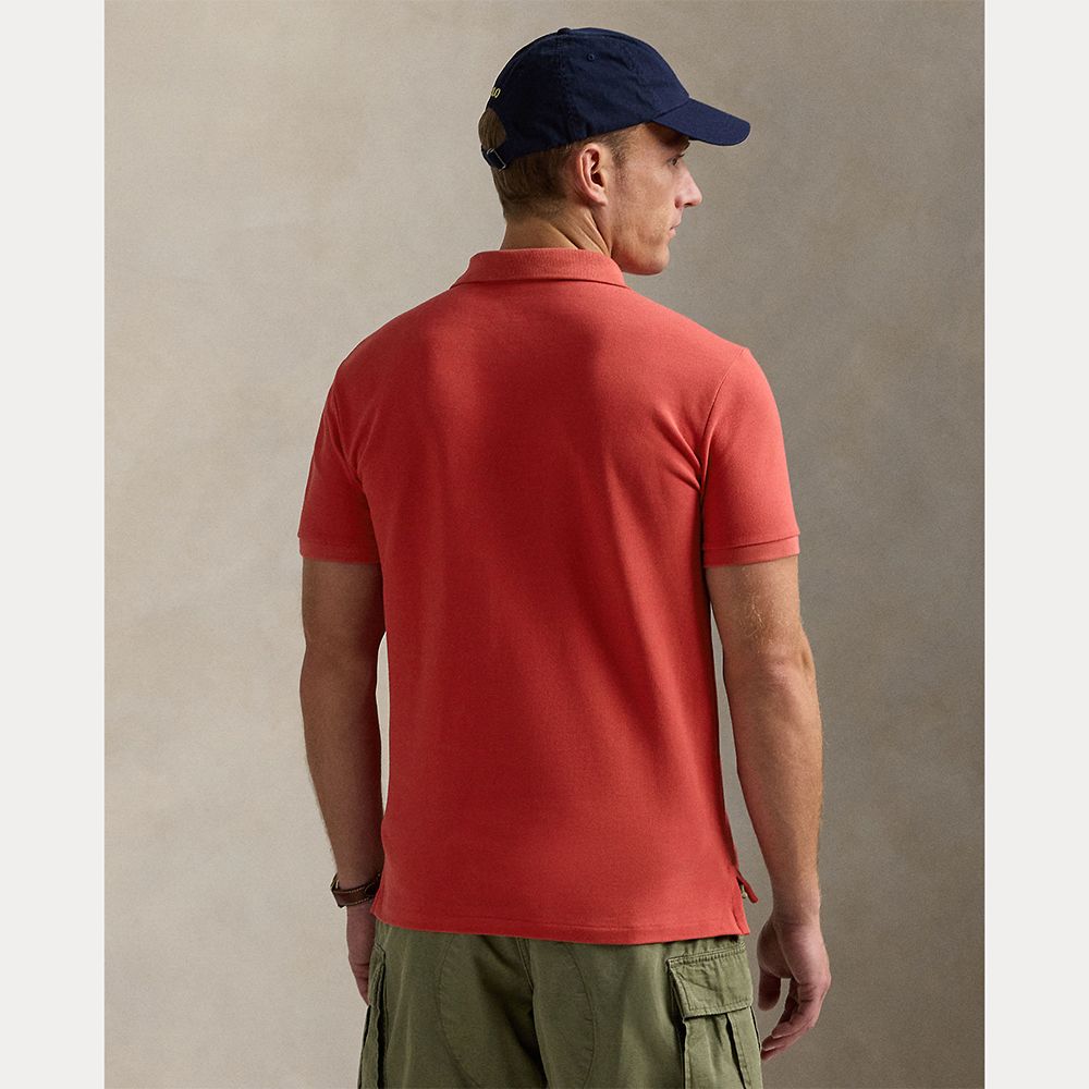 Mesh Slim Fit Pique Herre Rød