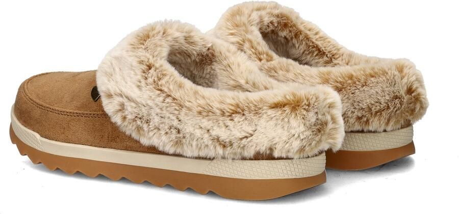 Bobs Bob's Skechers Cozy Chill dames pantoffels Cognac