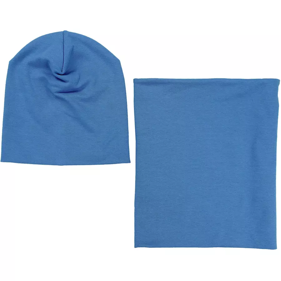 TupTam Unisex Kinder Beanie Mütze Schlauchschal Set blau