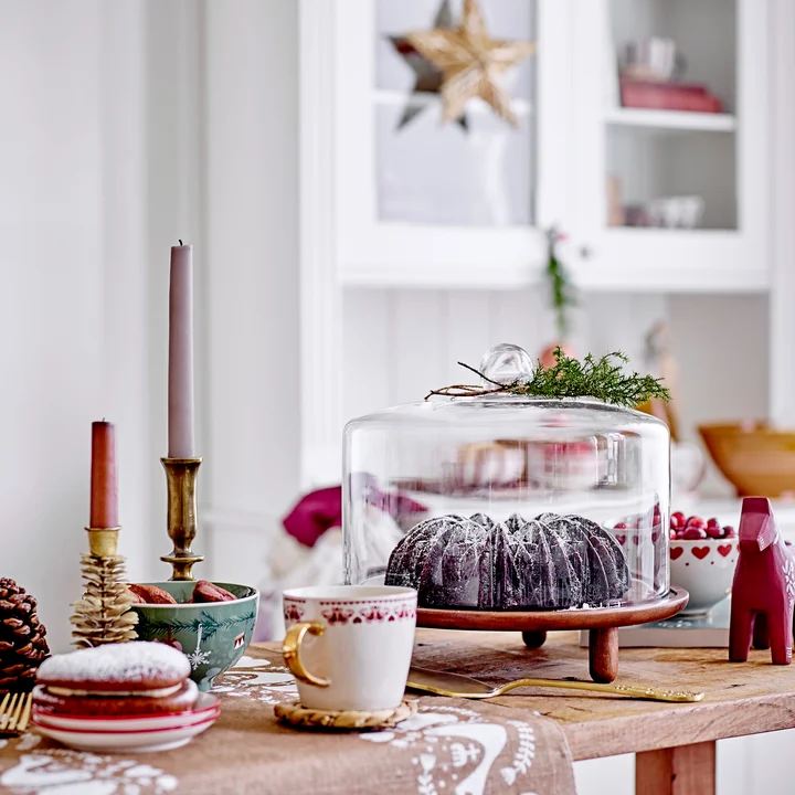 Bloomingville - Jolly Weihnachtsschale, Ø 14 cm, rot / weiss (2er-Set)