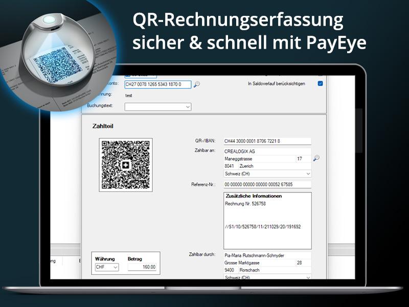 Crealogix Belegleser PayEye Swiss QR Code Reader Lesegerät für Swiss QR Code