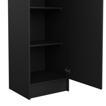 Opbergkast 1-deurs Cosmo zwart gelakt spaanplaat 200 x 49,2 x 47,1 cm