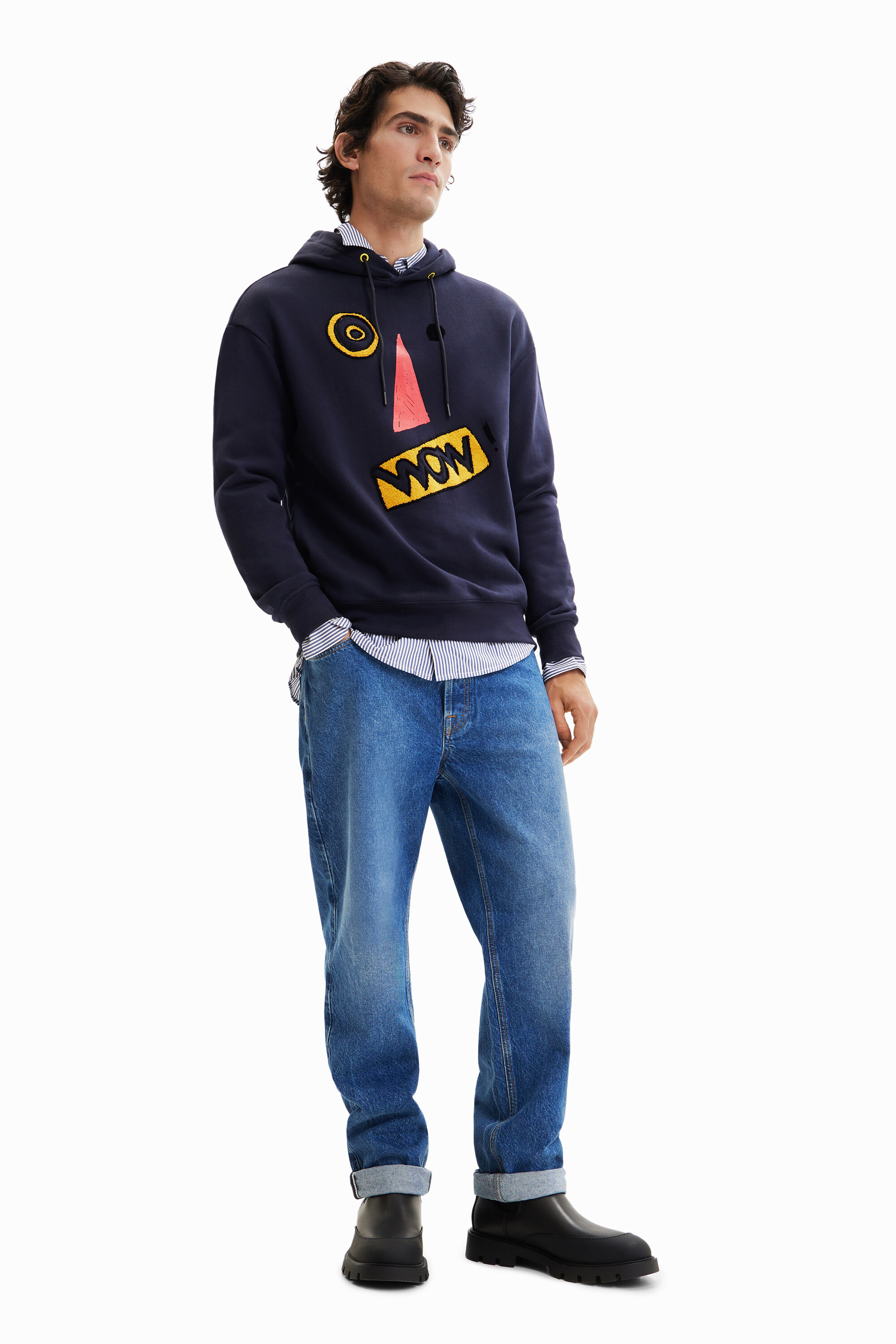 Sweat-shirt capuche visage arty