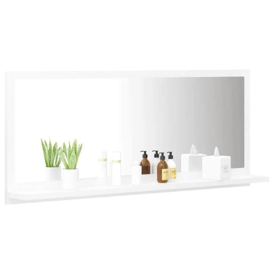 vidaXL - Spiegel - Wit - Bewerkt hout - 90 x 10.5 x 37 cm
