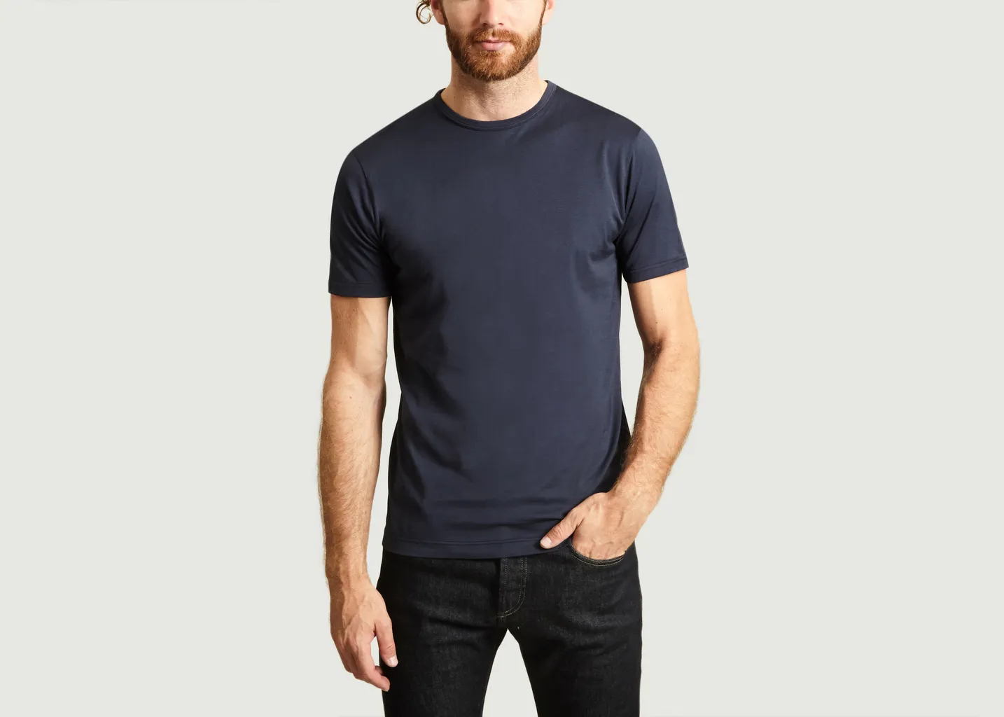 T-Shirt Uni En Coton Pima Sunspel
