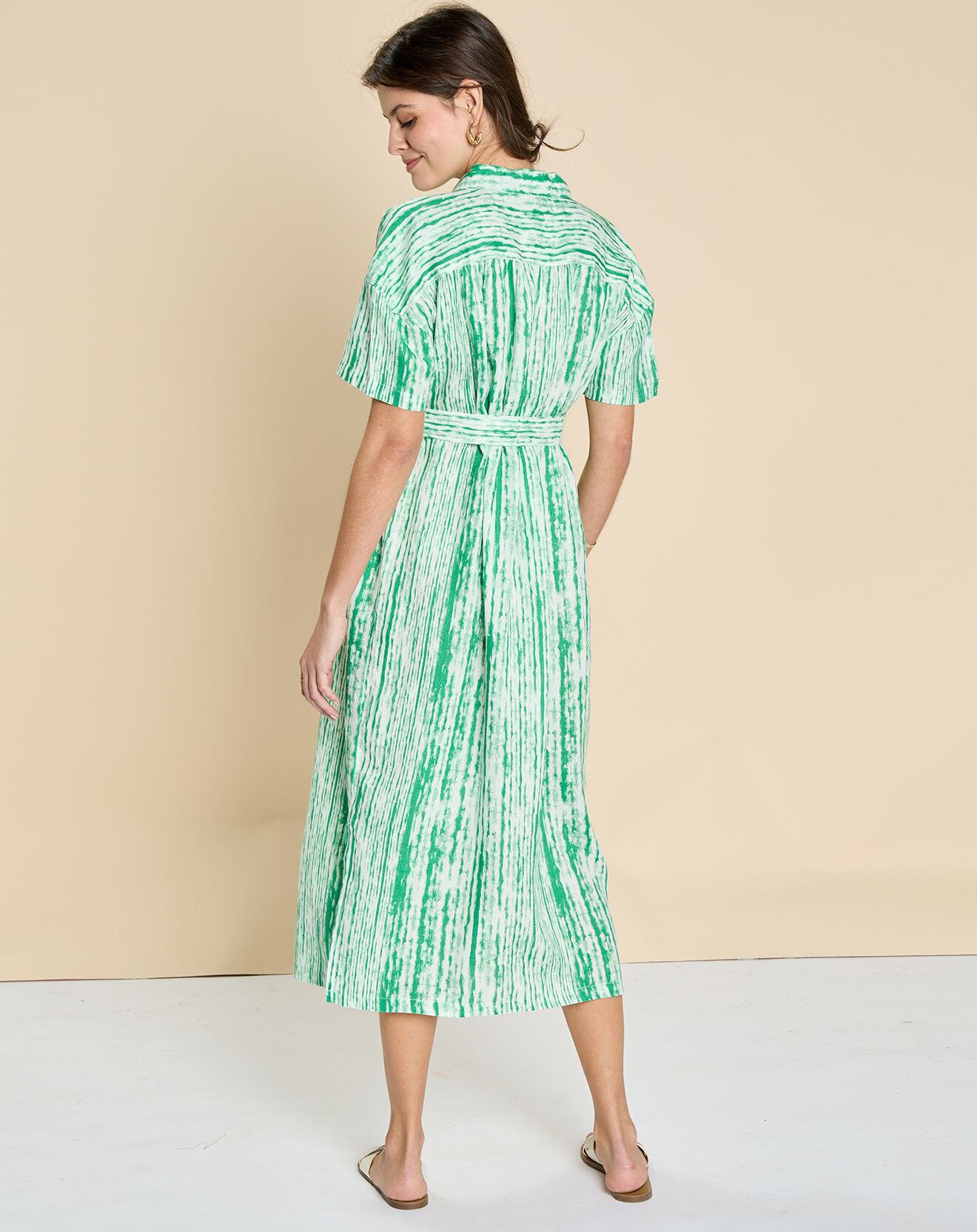 Harris Wilson Robe 100% Lin Erine tie and dye multicolore