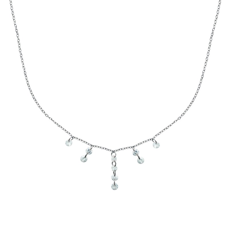 Collier Femme - Argent 925 - Oxyde de zirconium - Longueur : 45 cm