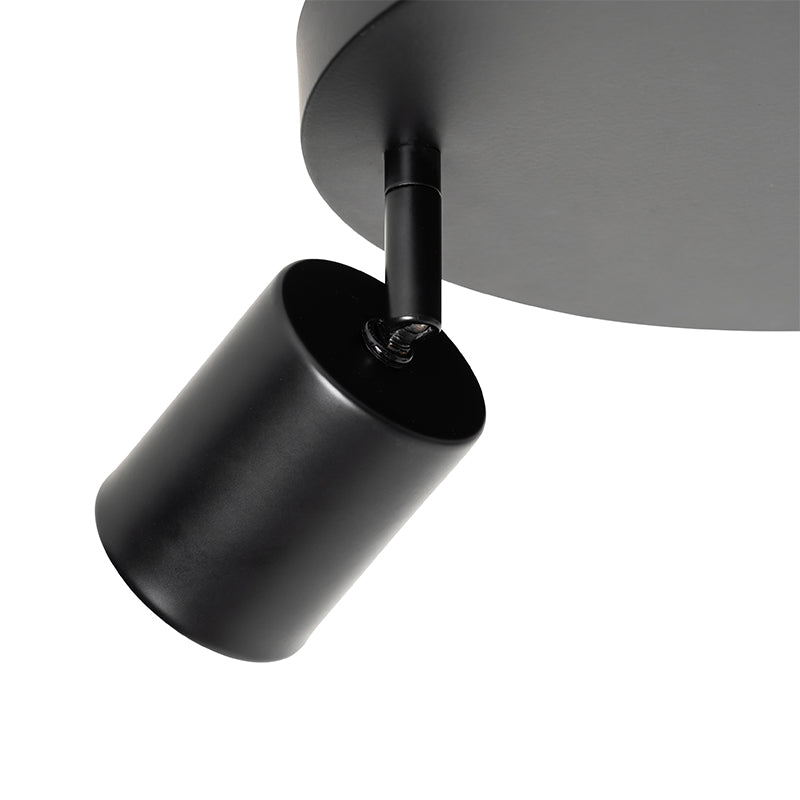 QAZQA Moderne plafondlamp zwart verstelbaar rond 3-lichts - Java