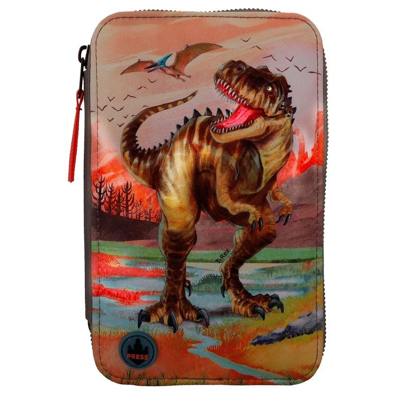 Dino World Trippel Penalhus m/LED