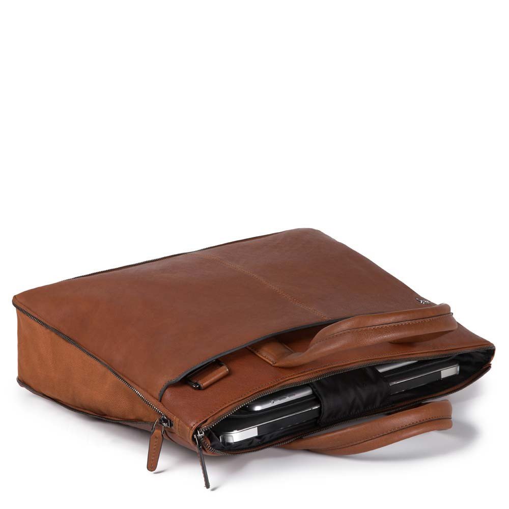 Piquadro Black Square Small Expandable Computer Bag 15.6