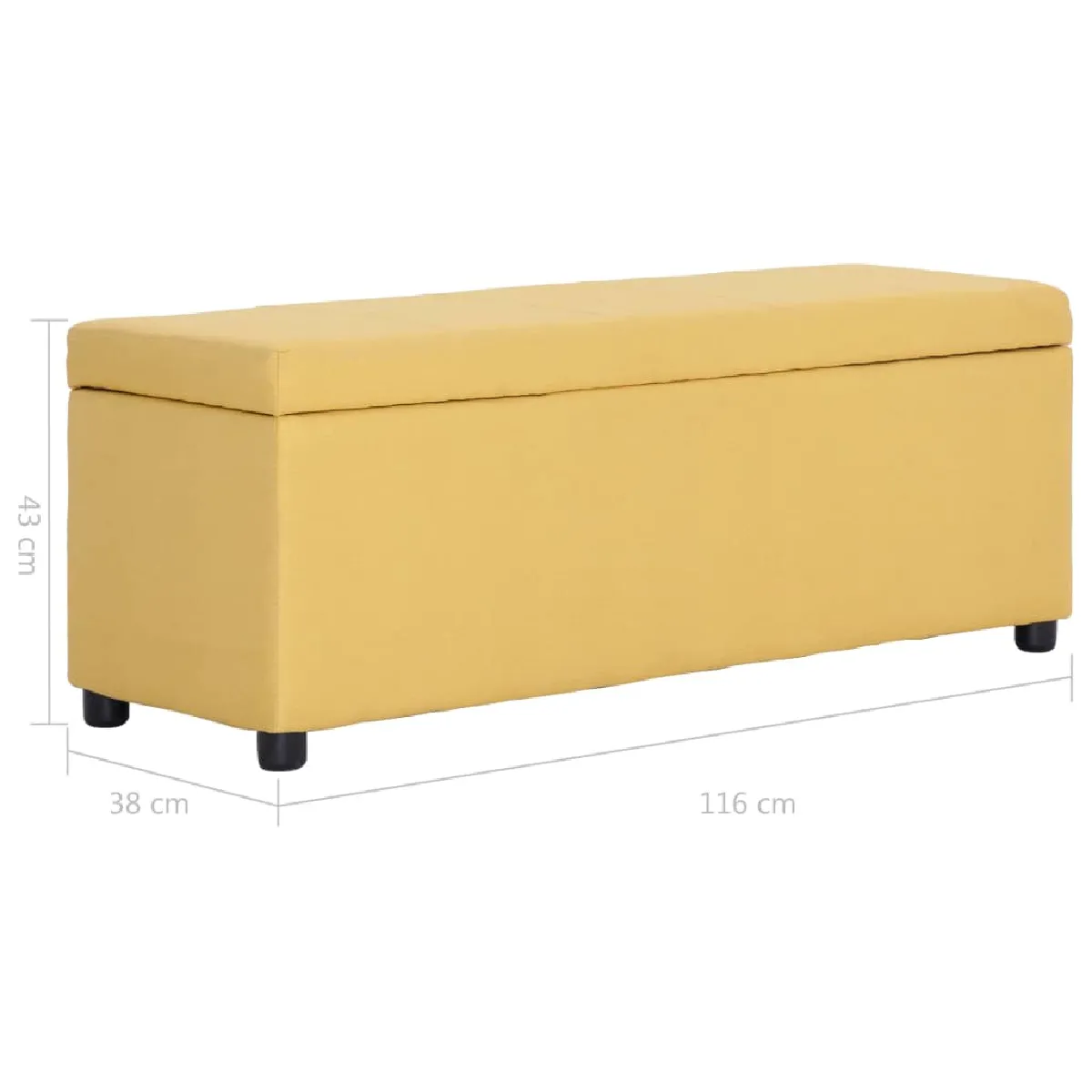 vidaXL Banc de rangement - Jaune