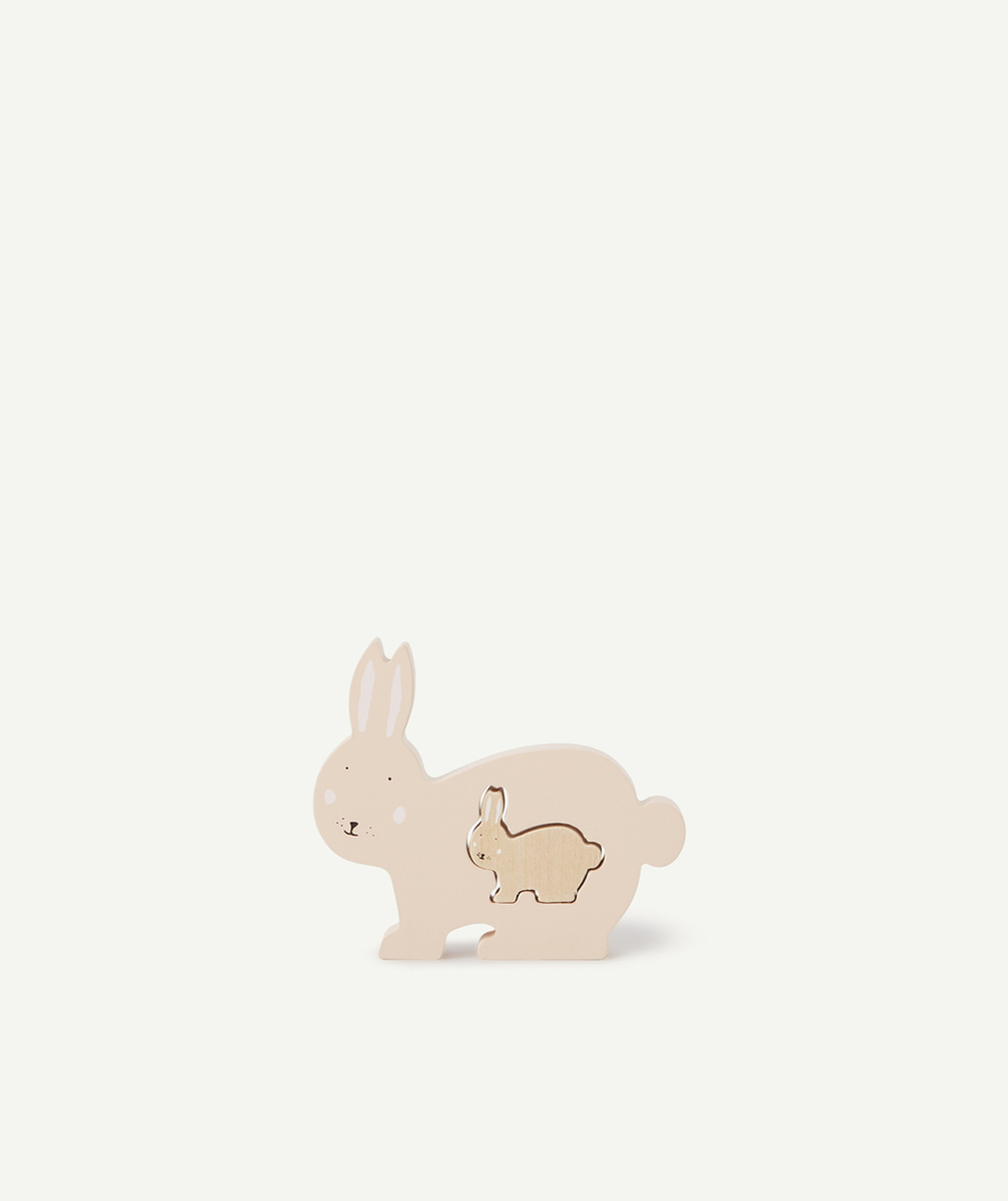 TRIXIEPUZZLE ROSE EN BOIS BÉBÉ LAPIN