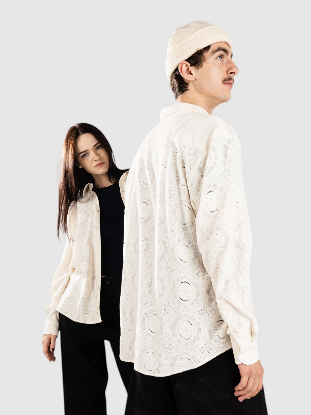 Woodbird Yuro Knitted Shirt off white