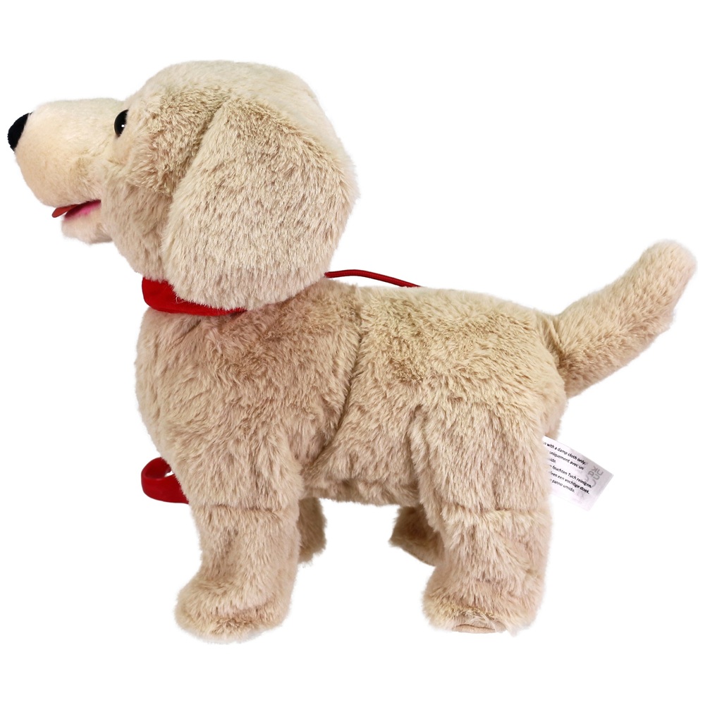 Flauschige Welpen laufen und lecken sich.