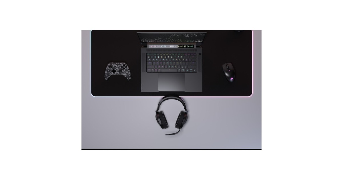 CorsairHS65 WIRELESS over-ear gaming headset  (Carbon, Bluetooth 5.2, 2,4 GHz USB, Pc, PlayStation 5)