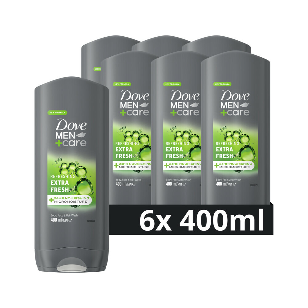 6x Dove Douchegel Men+ Care Extra Fresh400 ml