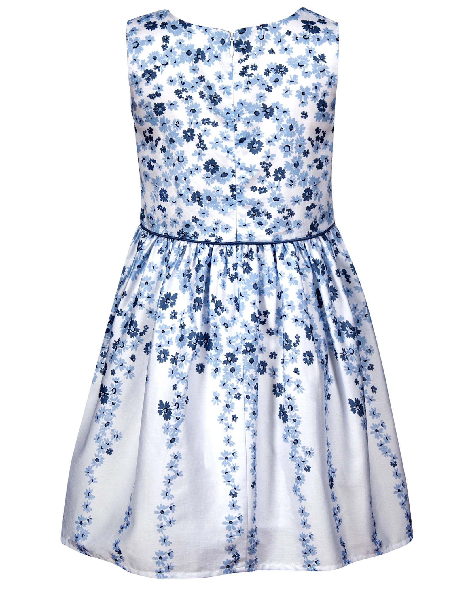 Kleid MINI FLOWERS ärmellos in jeans blue