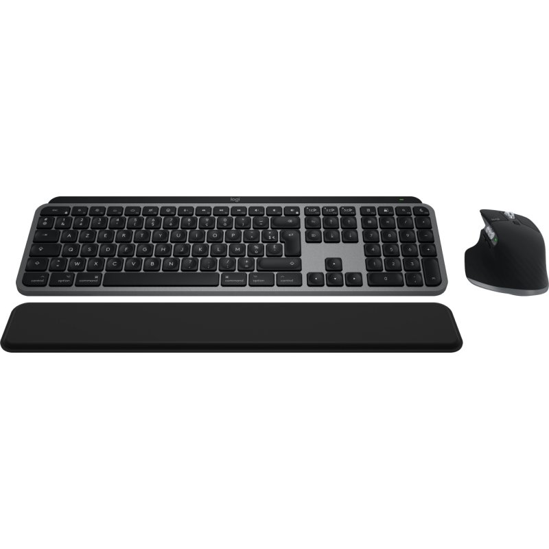 Logitech Master MX Keys S Combo for Mac clavier Souris incluse maison/bureau RF sans fil + Bluetooth AZERTY Français Aluminium, Noir