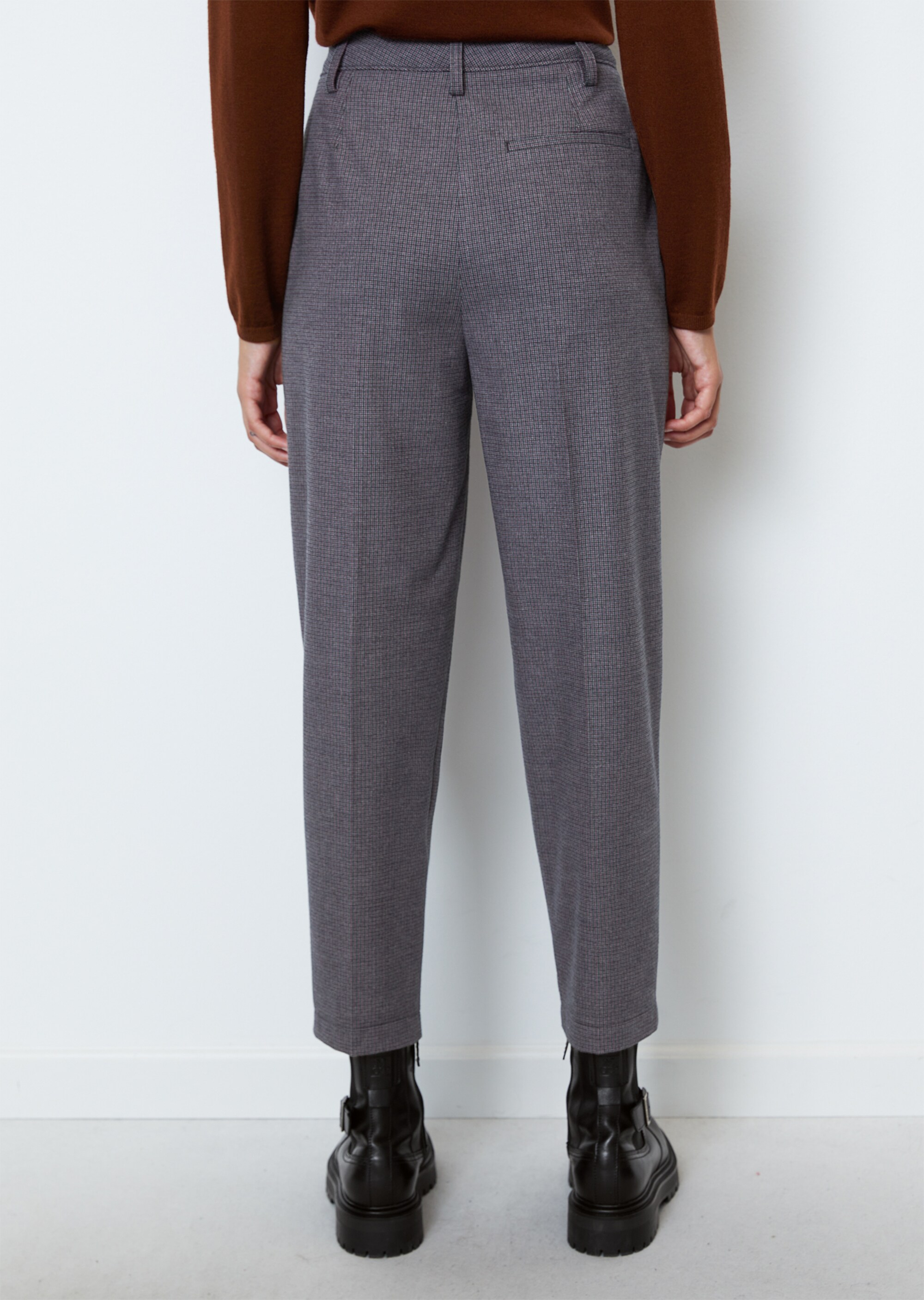 Feingemusterte Flanell-Chino tapered mit reycelten Materialien