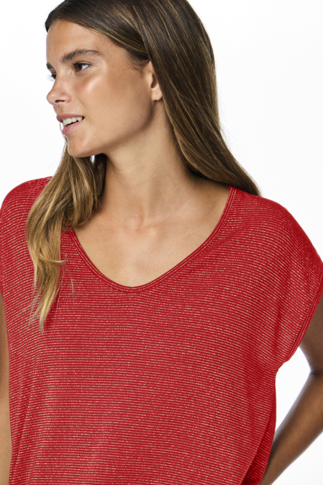 Pieces rode dames t-shirt