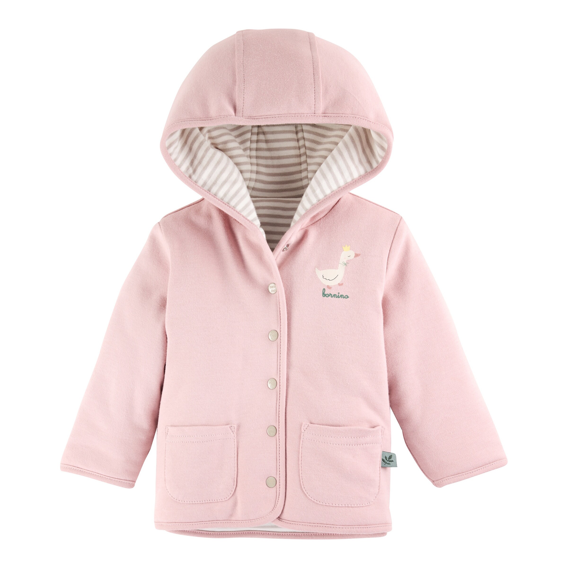 Bornino - Tiny Friends Wendejacke Ringel Gans altrosa/natur