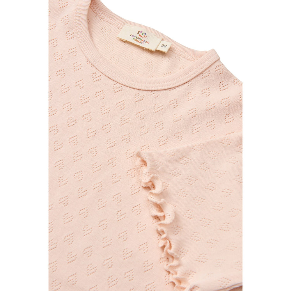 Køb COPENHAGEN COLORS Dusty Rose Pointelle Heart T-Shirt